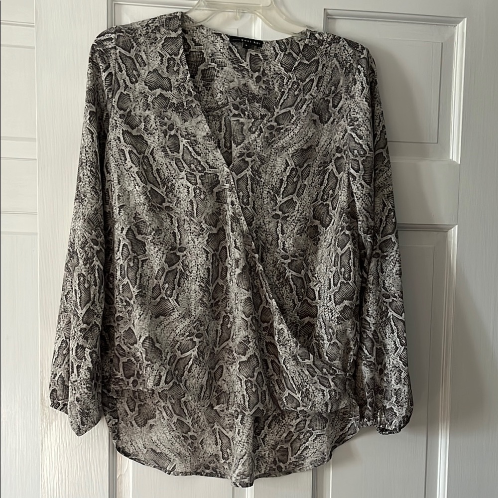West Kei Women's Snake Print Wrap Top